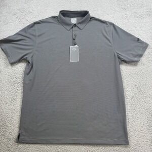 Callaway Mens Opti-Dri Golf Polo Shirt Gray Striped Short Sleeve Large NWT